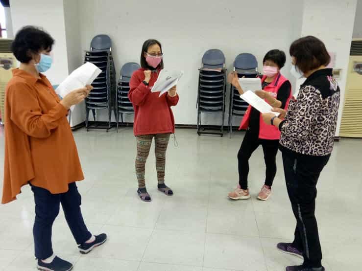 廉政志工排演「新龜兔賽跑」廉政戲劇之心路歷程南投小隊廉政志工於南投市公所大禮堂進行廉政戲劇排演2