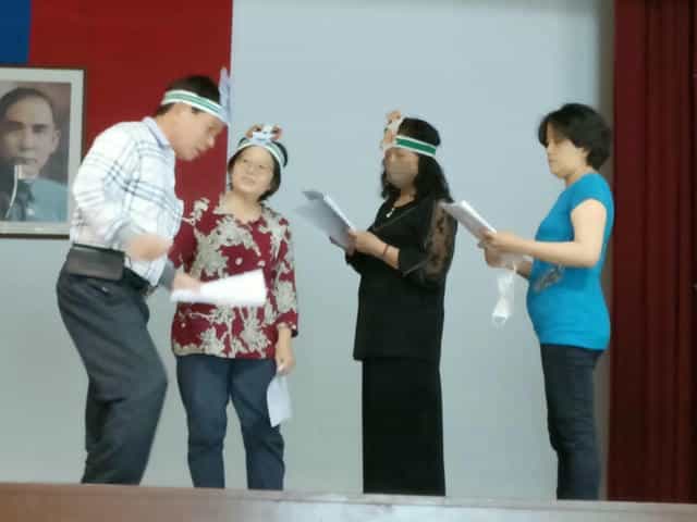 廉政志工排演「新龜兔賽跑」廉政戲劇之心路歷程竹山小隊廉政志工於竹山鎮公所大禮堂進行廉政戲劇排演4